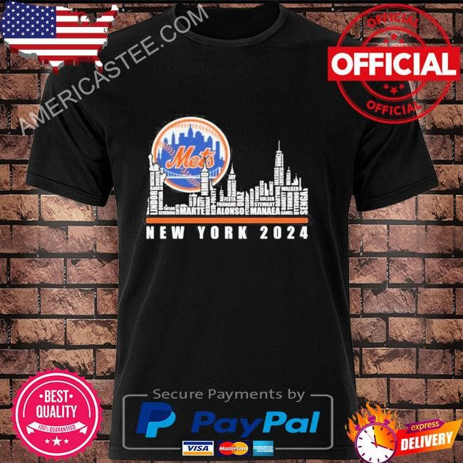 New York Mets Best Baseball Team Players And City Skyline 2024 Logo T-Shirt