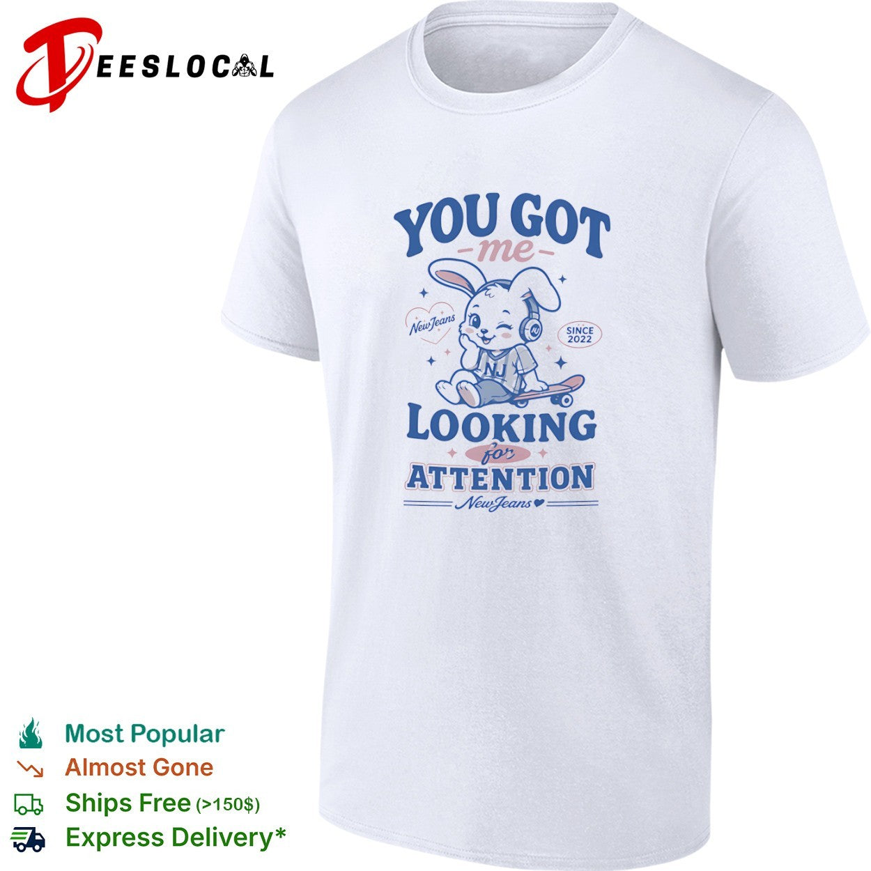 NewJeans You Got Me Looking for Attention Bunny shirt