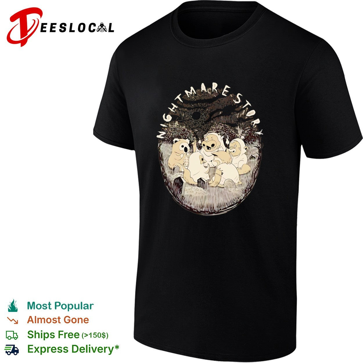 Nightmarestory Ghost Animals in Graveyard Scene shirt