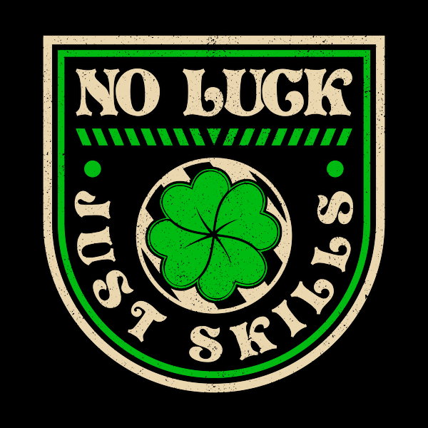 No Luck Just Skills Retro Clover