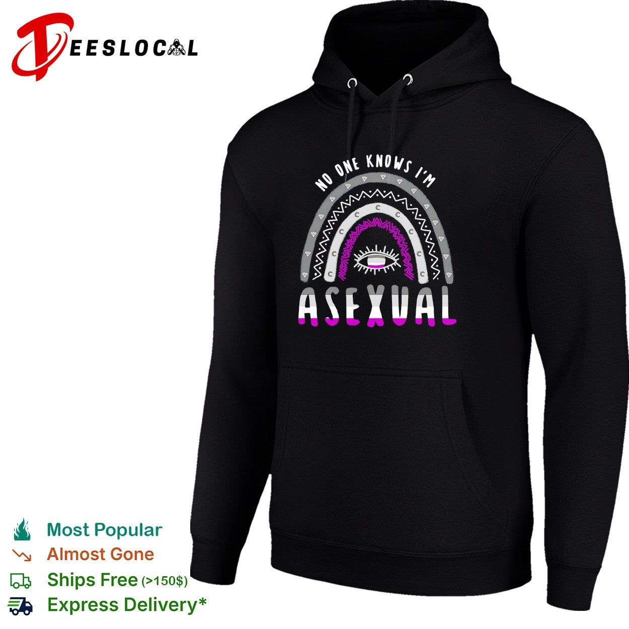 No one knows I’m asexual pride rainbow arch eye shirt