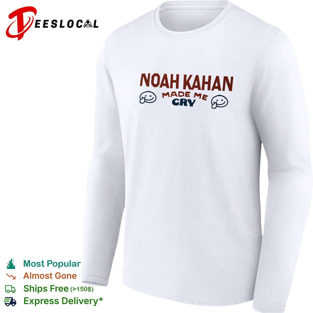 Noah Kahan Made Me Cry Smiley Face Shirt