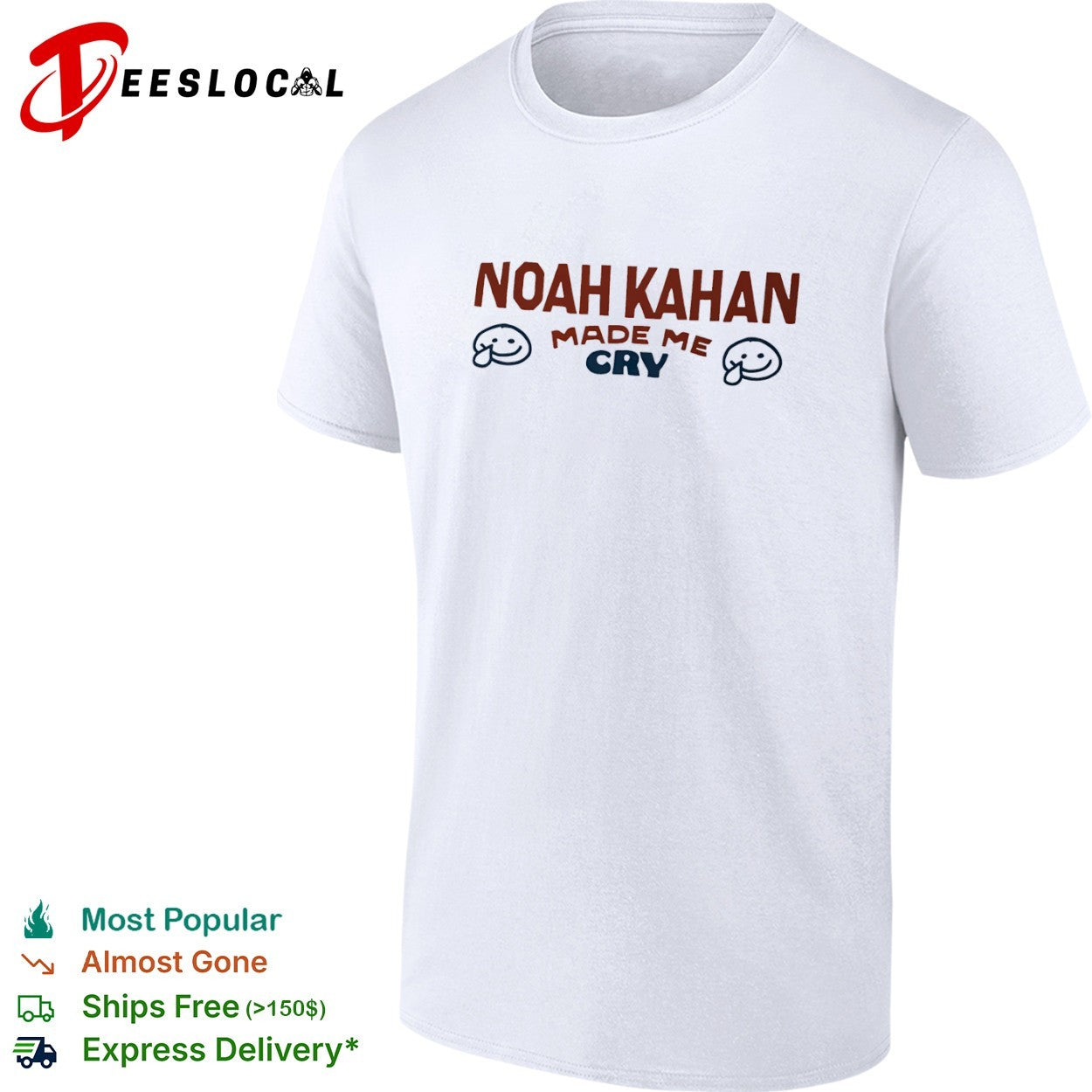 Noah Kahan Made Me Cry Smiley Face Shirt