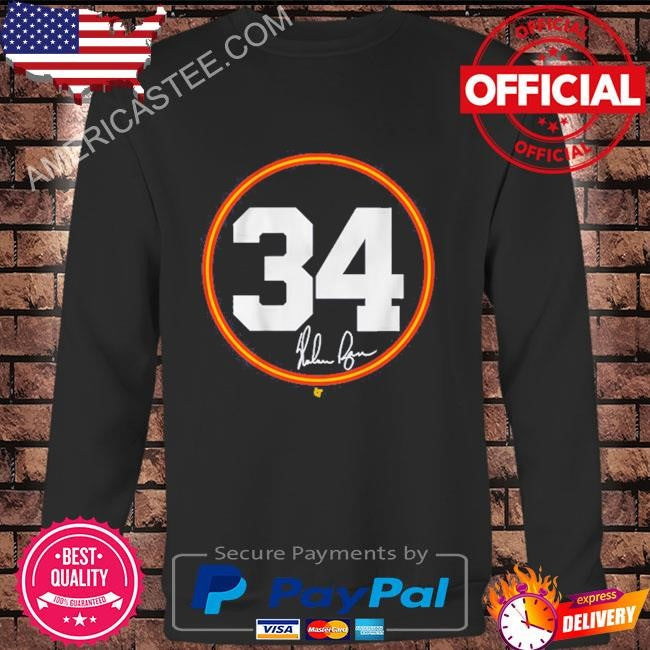 Nolan ryan number circle houston signature shirt