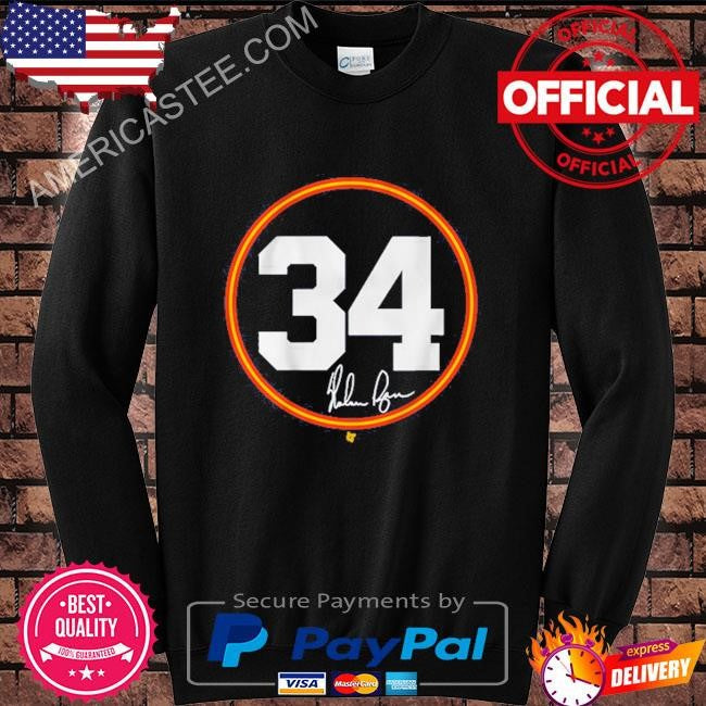 Nolan ryan number circle houston signature shirt