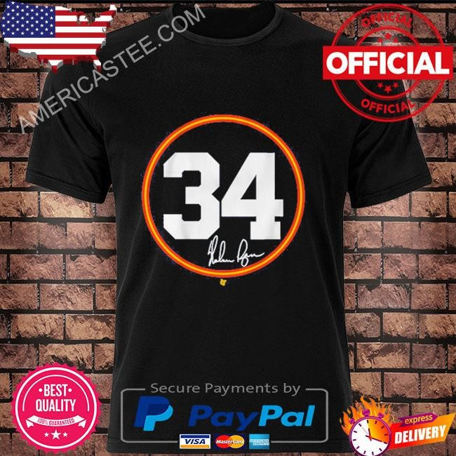 Nolan ryan number circle houston signature shirt