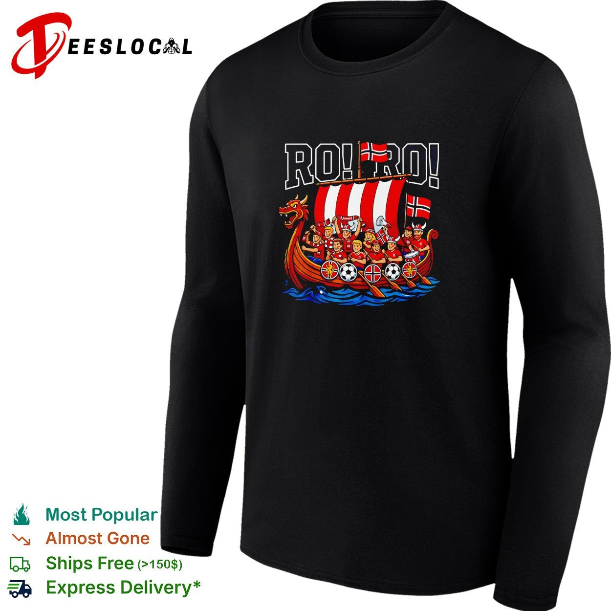 Norway Ro Ro Viking ship soccer fans shirt