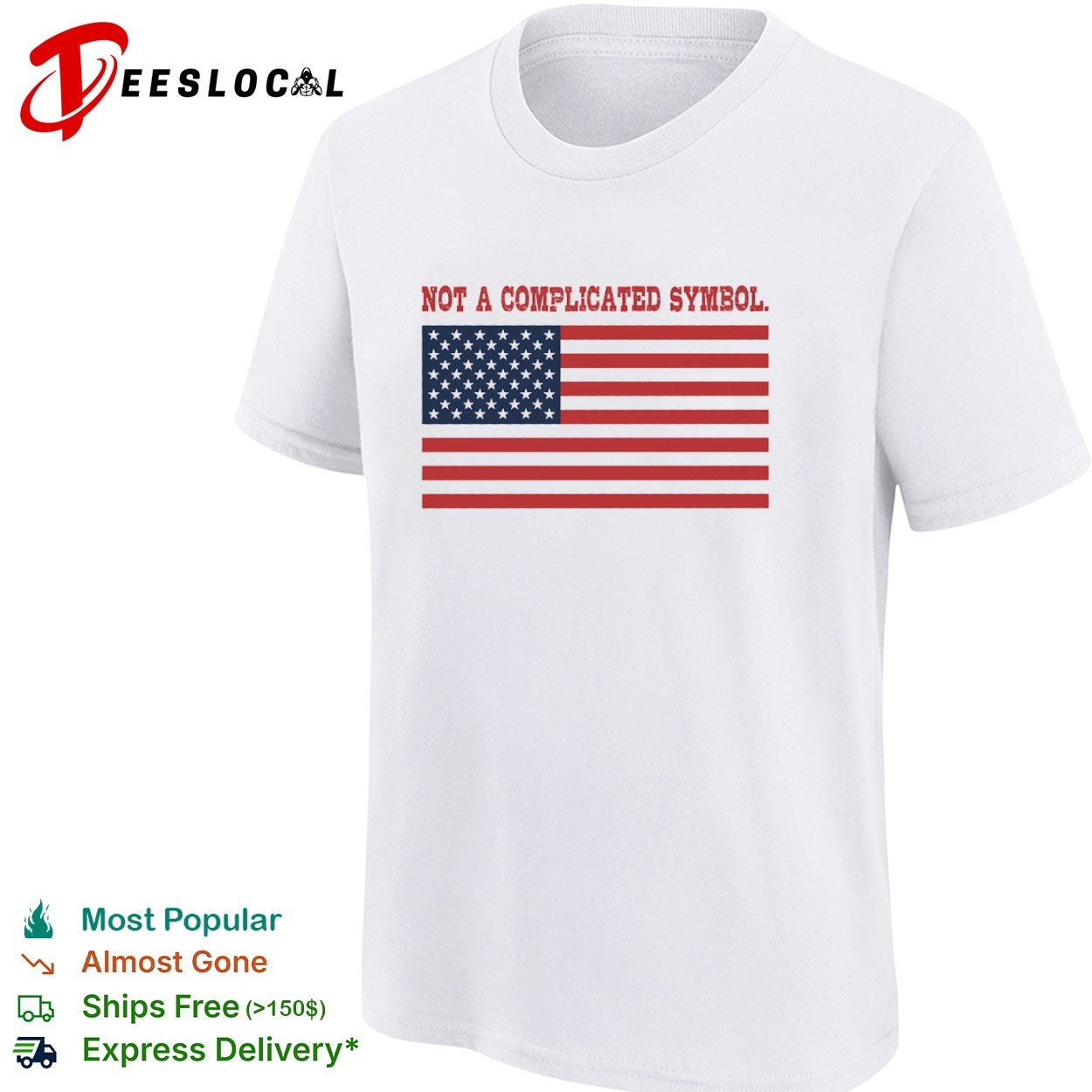 Not a complicated symbol United States flag shirt