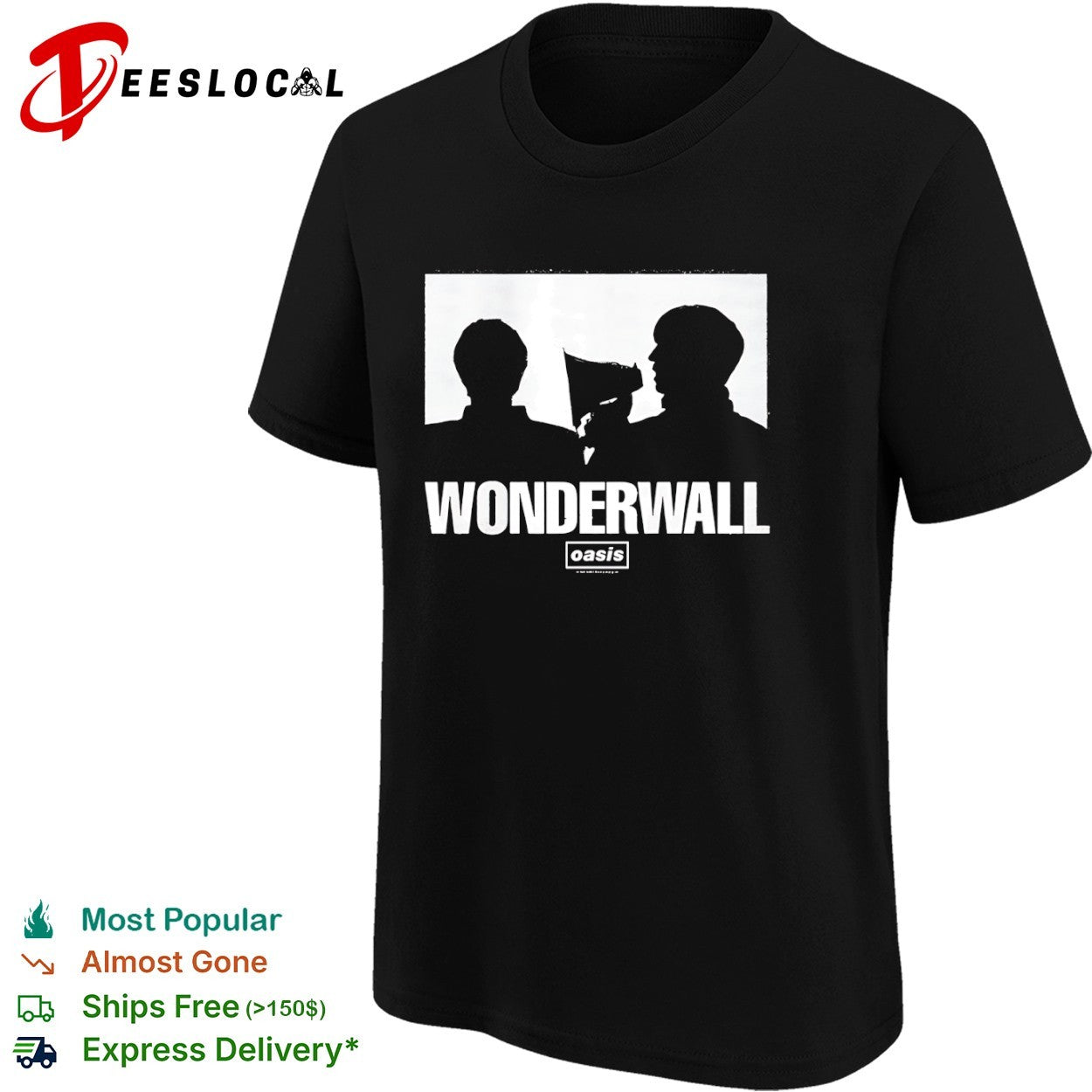 Oasis Wonderwall Liam Gallagher Noel Gallagher Music Band Shirt