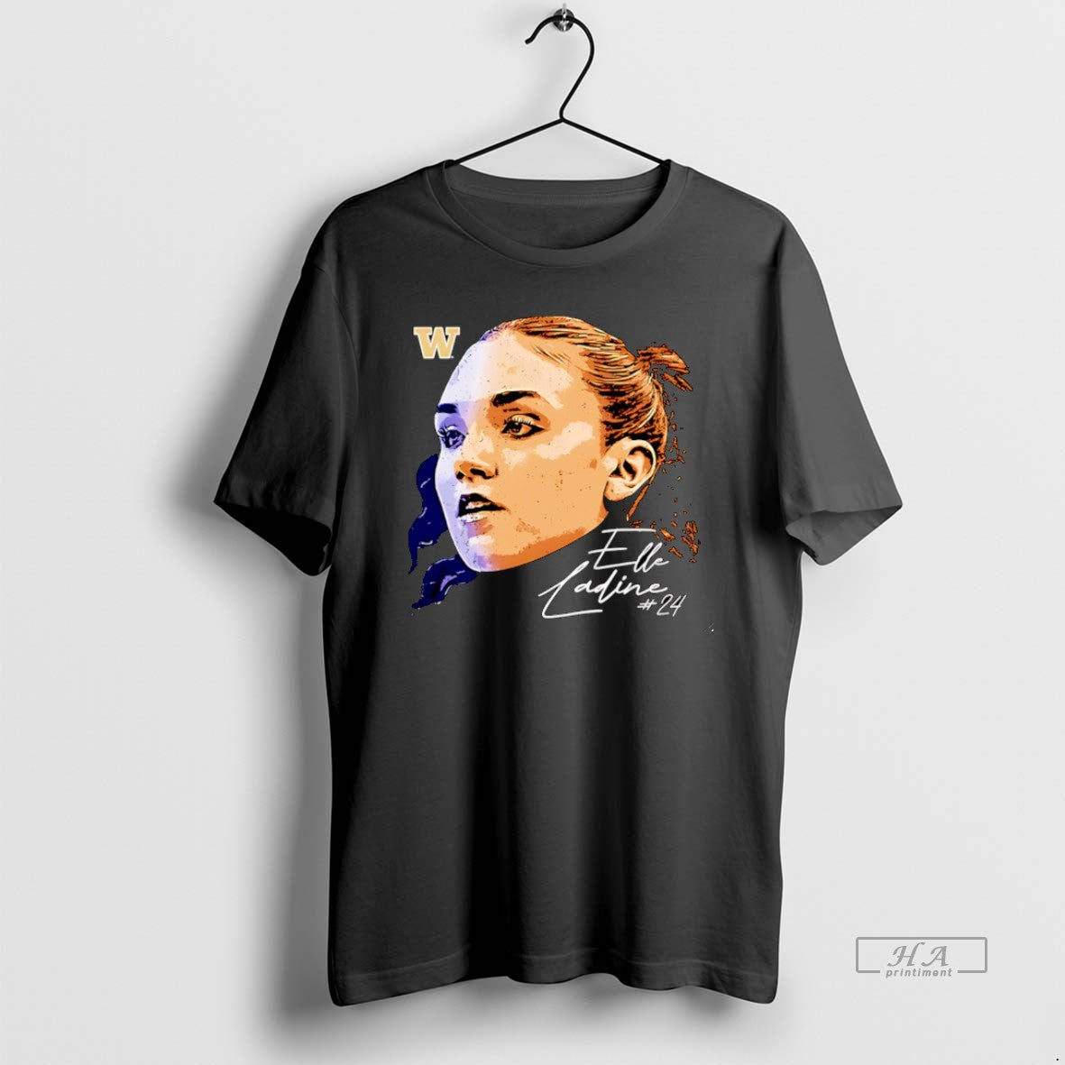 Official Elle Ladine Washington Basketball Game Face T-Shirts, Hoodie, Sweatshirt