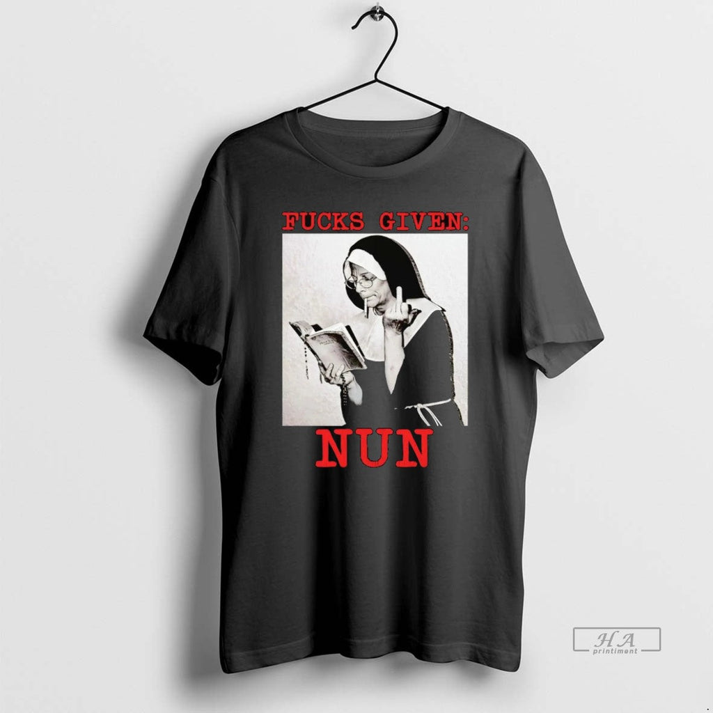 Official Fucks Given Nun Middle Finger T-Shirts, Hoodie, Sweatshirt