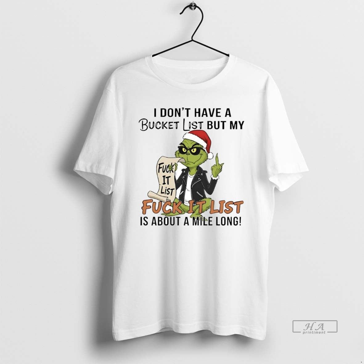 Official Grinch I Dont Have Bucket List But My Fuck List T-Shirts, Hoodie, Sweatshirt