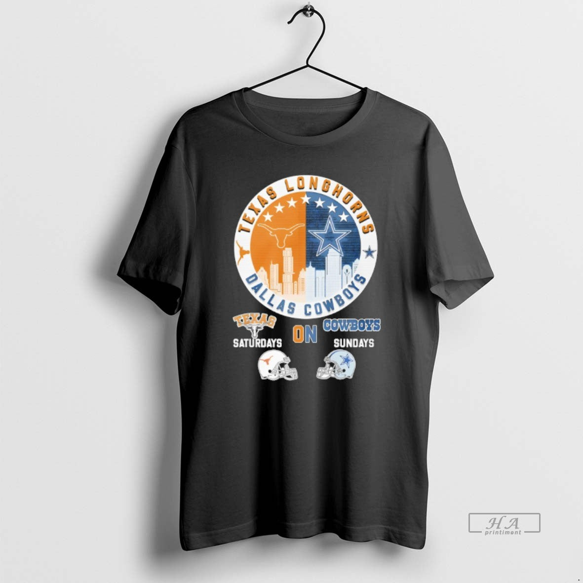 Official Texas Longhorns Saturdays Dallas Cowboys Sundays Helmet Logo Mashup T-Shirts, Hoodie, Sweatshirt