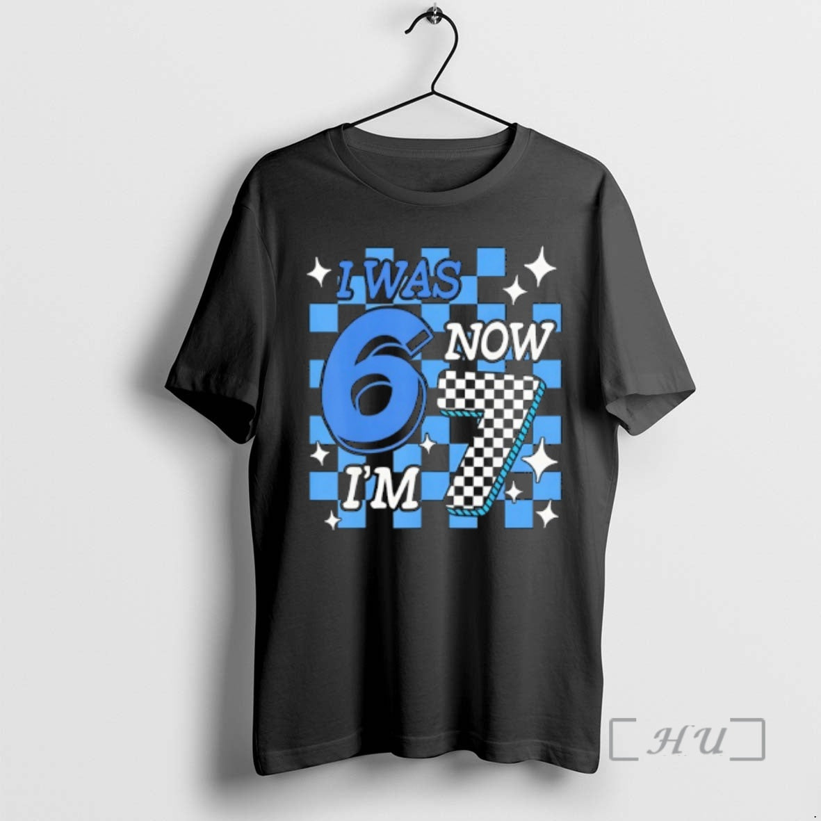 Officials Blue Checkered Boy I Was 6 Now Im 7 T-Shirts, Hoodie, Sweatshirt