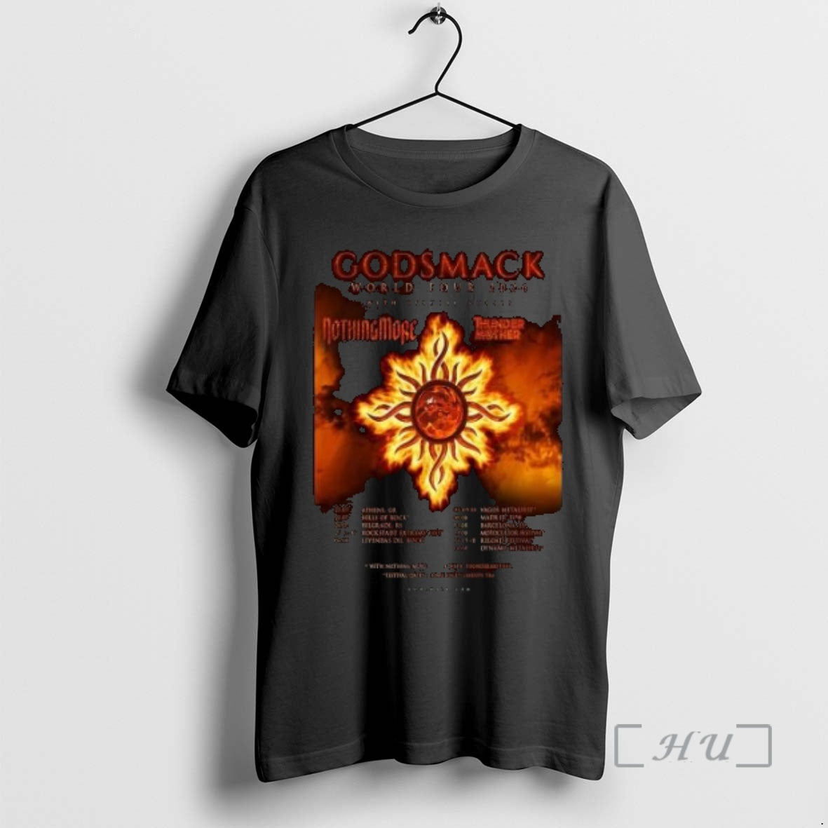 Officials Godsmack World Tour 2026 Europe Schedule Tour Dates Circle Black T-Shirts, Hoodie, Sweatshirt