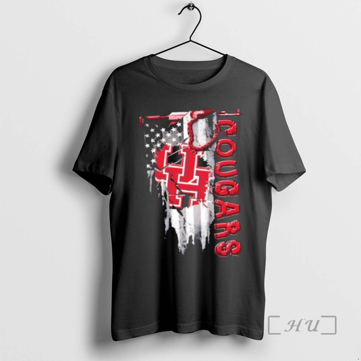 Officials Houston Cougars Football Battle Shattered Usa Flag Rip T-Shirts, Hoodie, Sweatshirt
