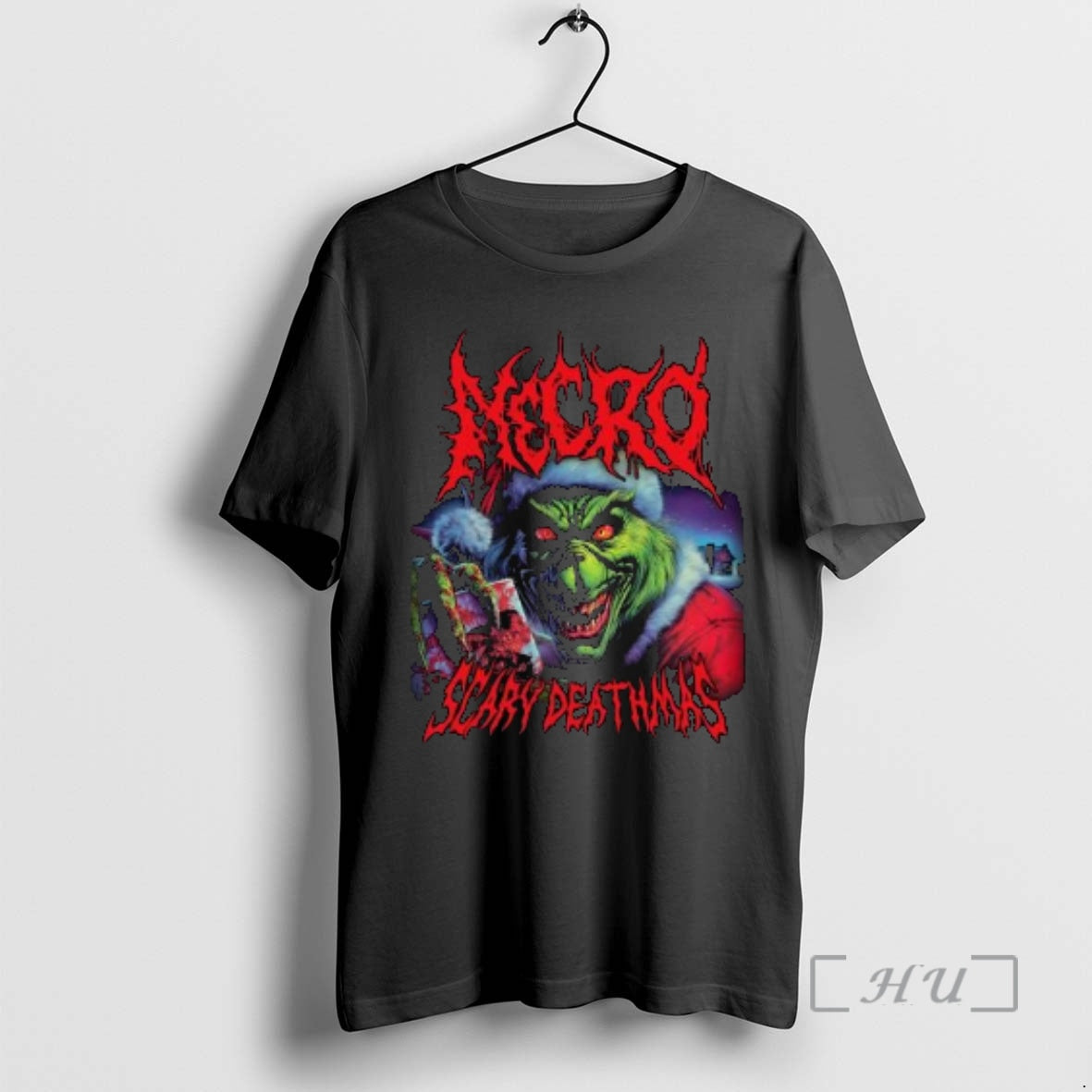 Officials Necro Grinch Scary Deathmas Circle Black T-Shirts, Hoodie, Sweatshirt