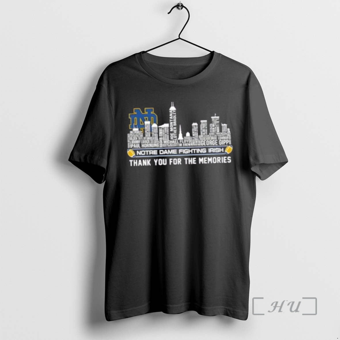 Officials Notre Dame Fighting Irish Names City Thank You Memories Skyline T-Shirts, Hoodie, Sweatshirt