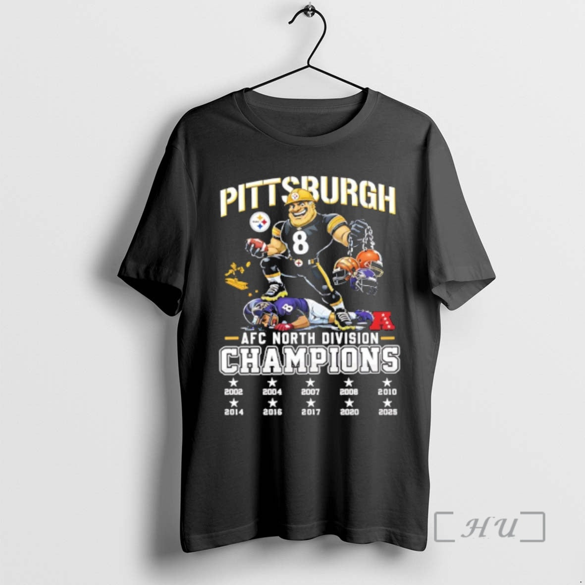 Officials Pittsburgh Beat Baltimore Won 2025 Afc North Division 10x Champions Mascot T-Shirts, Hoodie, Sweatshirt