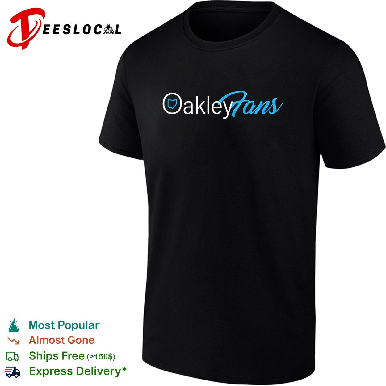 Ohio state pride OakleyFans blue typography graphic shirt