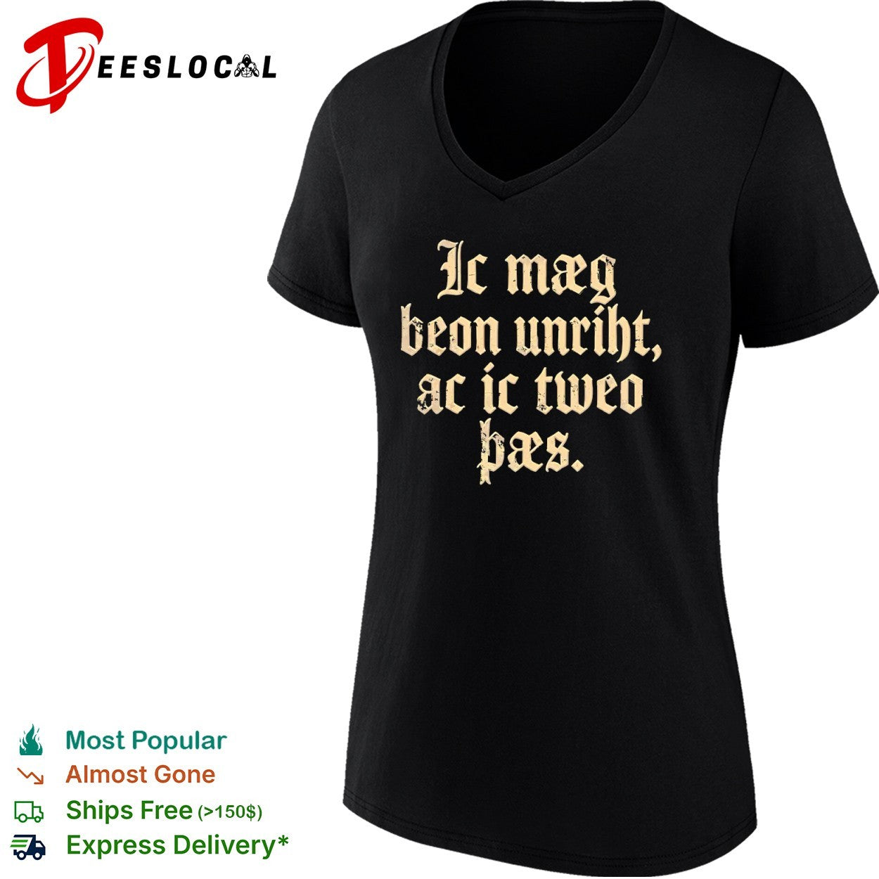 Old english text lettering shirt