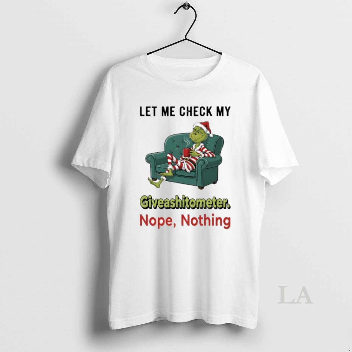 Original Grinch Xmas Let Me Check My Giveashitometer Nope Nothing T-Shirts, Hoodie, Sweatshirt
