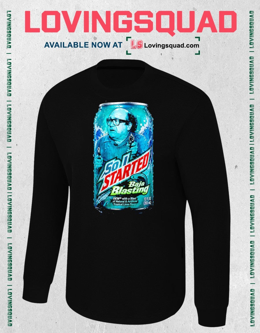 Parody Soda Can So I Started Blasting Mountain Dew Baja Blast can shirt