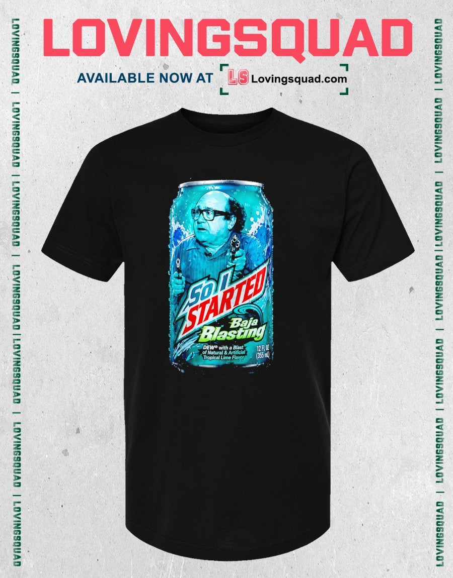 Parody Soda Can So I Started Blasting Mountain Dew Baja Blast can shirt