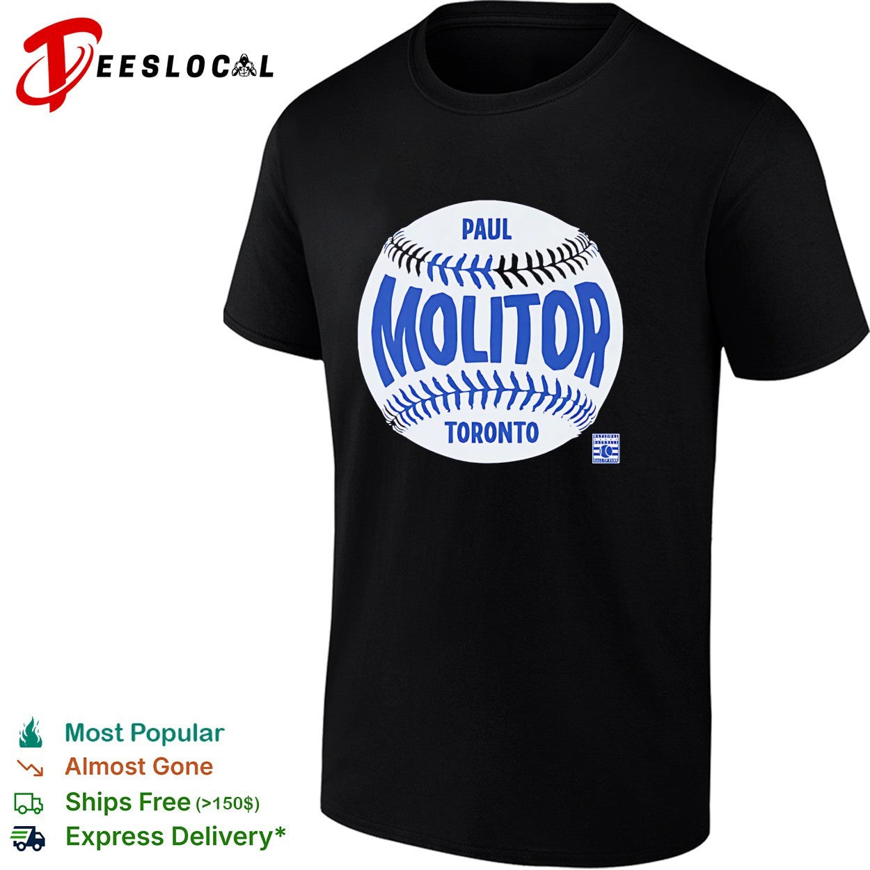 Paul Molitor Toronto Blue Jays baseball vintage shirt
