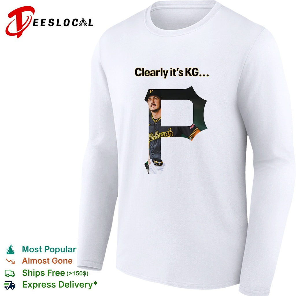 Paul Skenes Clearly it’s KG Pittsburgh Pirates Player portrait with P graphic shirt
