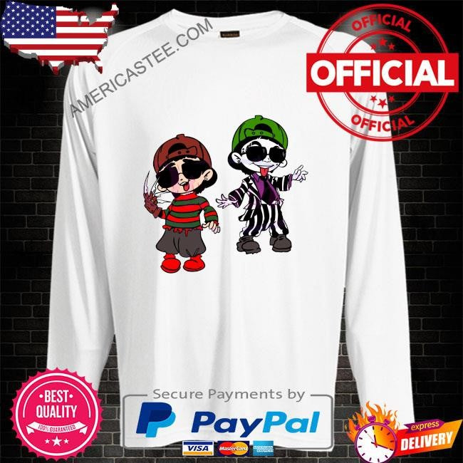 Peso pluma halloween freddy krueger and beetlejuice shirt