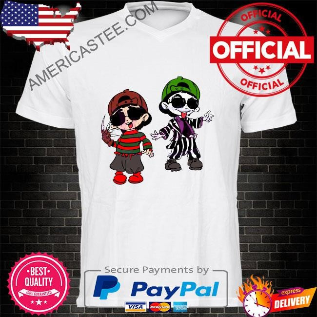Peso pluma halloween freddy krueger and beetlejuice shirt