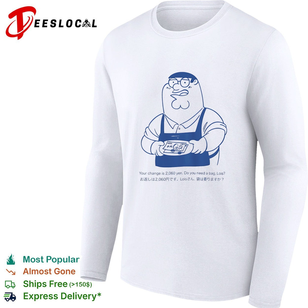 Peter Griffin Japanese convenience store 2060 yen do you need a bag Lois shirt