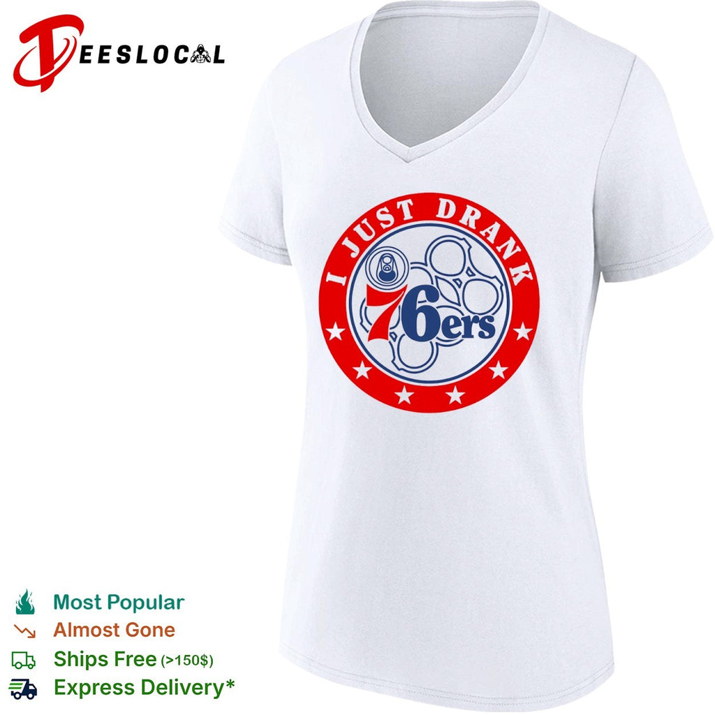 Philadelphia 76ers I just drank 76ers logo beer ring shirt
