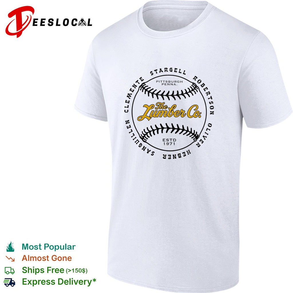 Pittsburgh Lumber Co 1971 baseball Clemente Stargell Robertson Oliver Hebner Sanguillen shirt