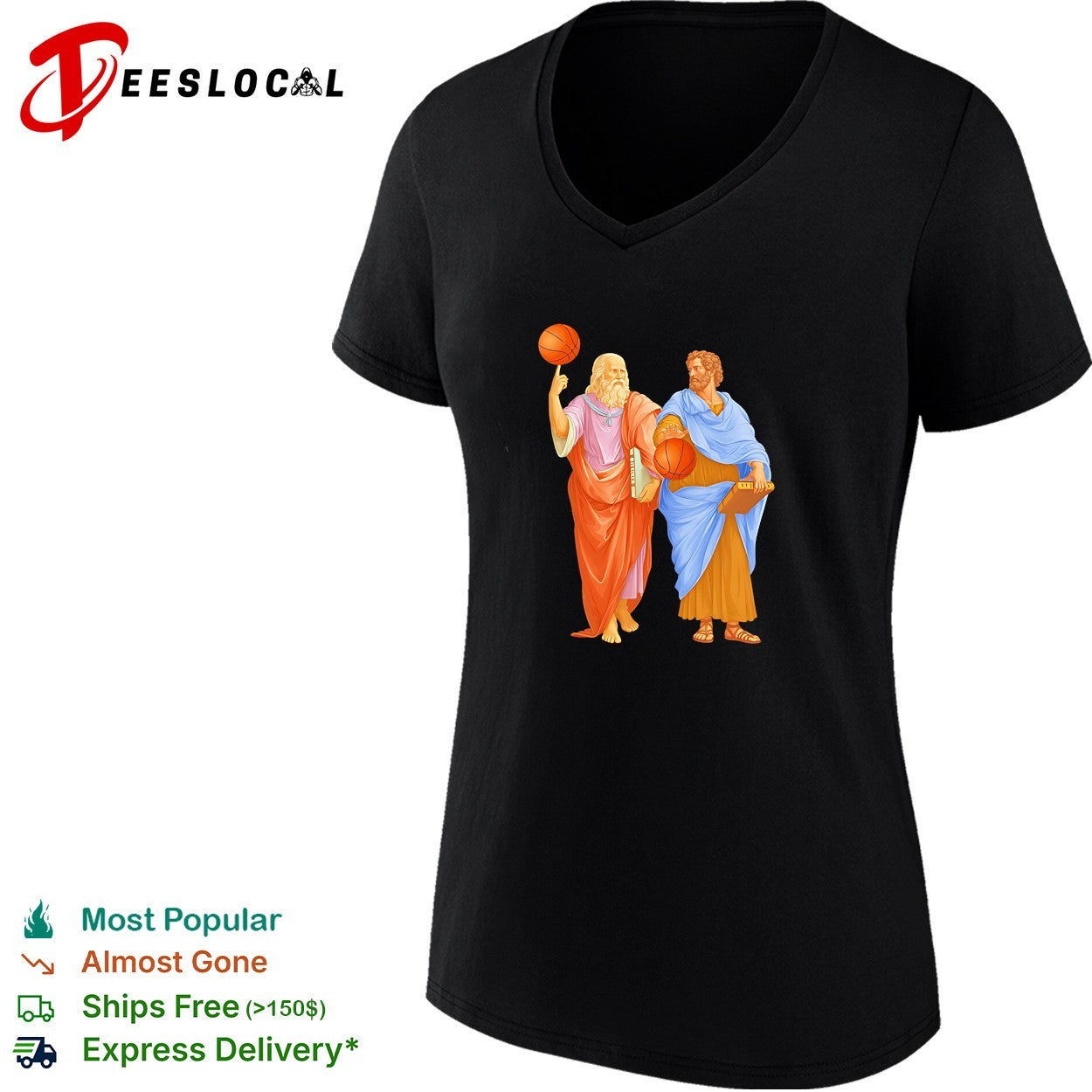 Plato spinning ball and Aristotle playing Basketball shirt