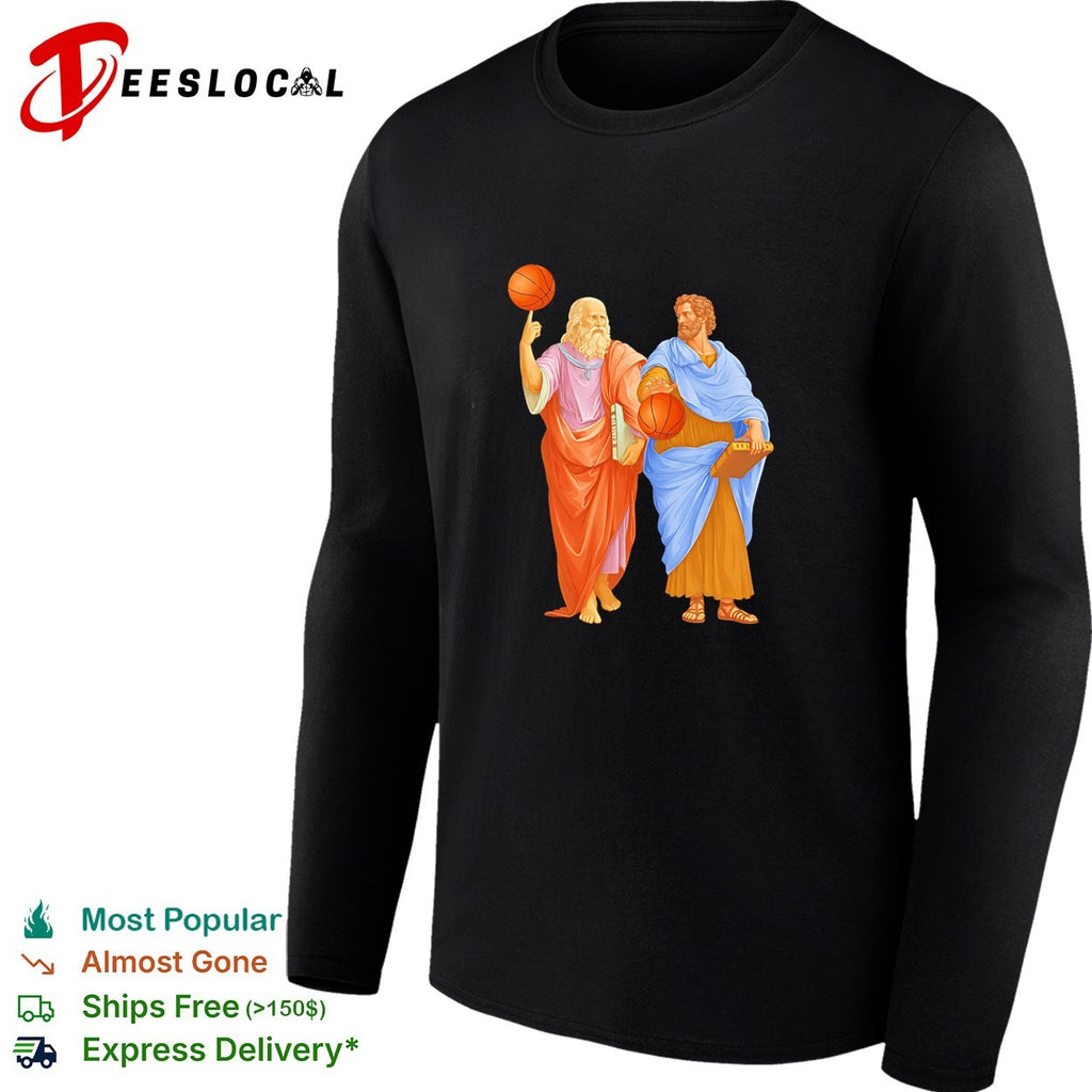 Plato spinning ball and Aristotle playing Basketball shirt