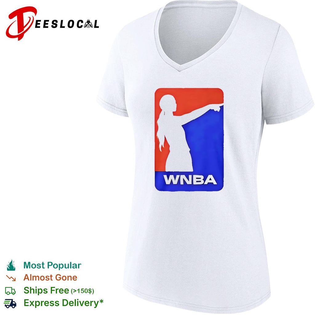 Pointing woman WNBA logo style Sophie Cunningham shirt