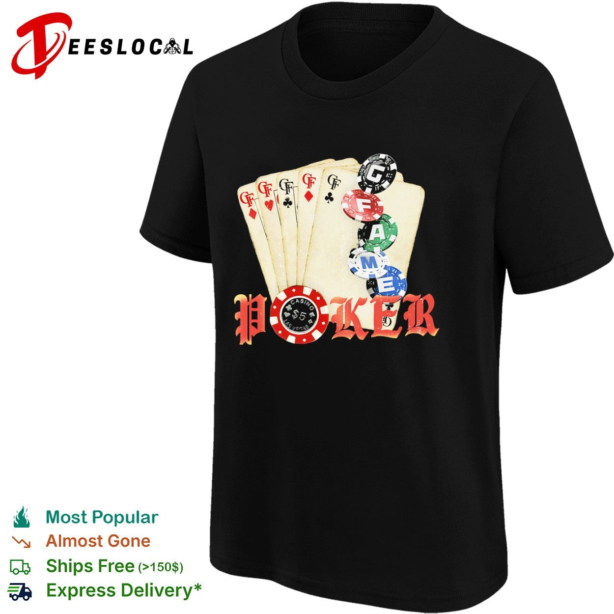 Poker game cards shirt
