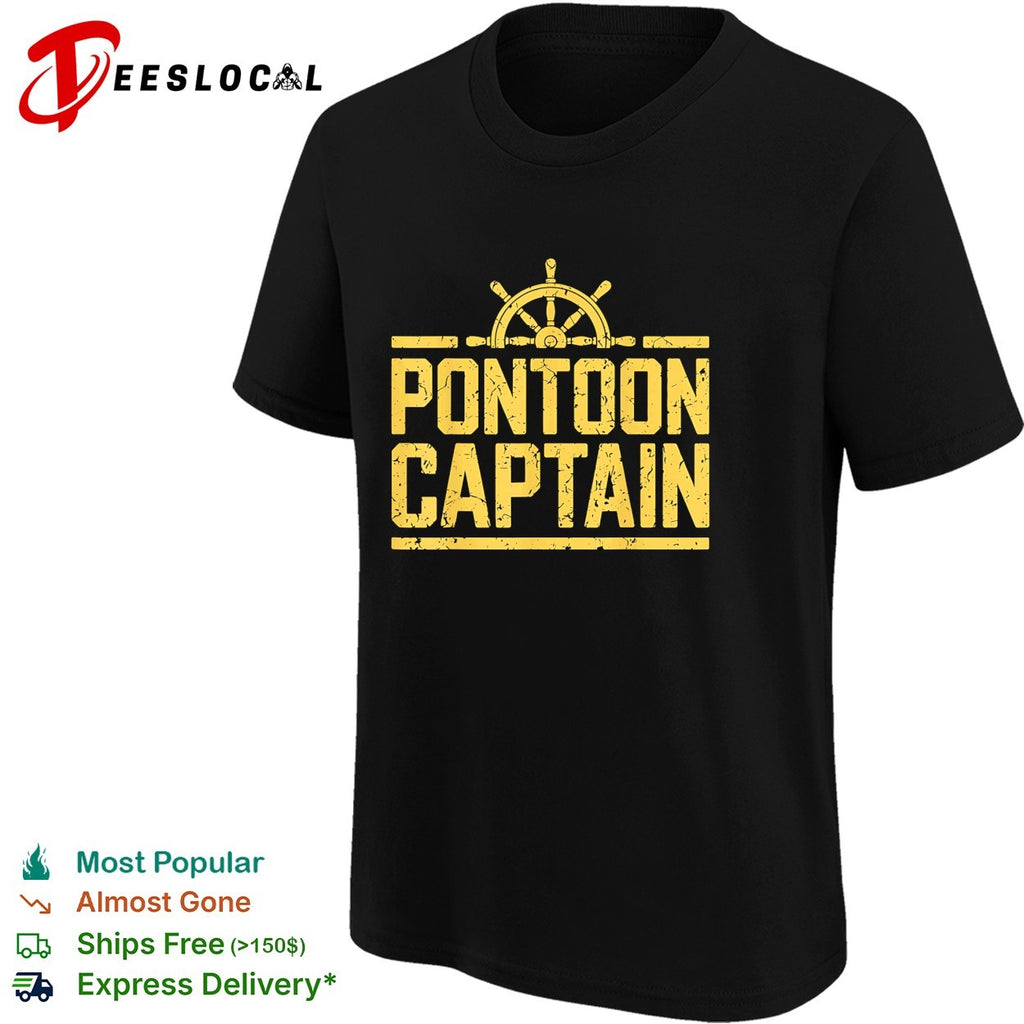 Pontoon captain ship wheel shirt