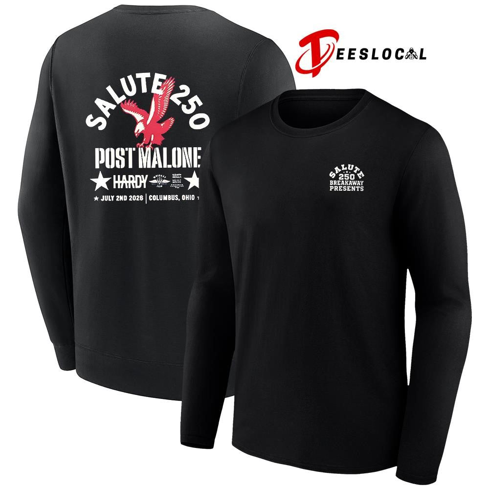 Post Malone X Hardy Salute 250 for show in Columbus Ohio Historic Crew stadium shirt