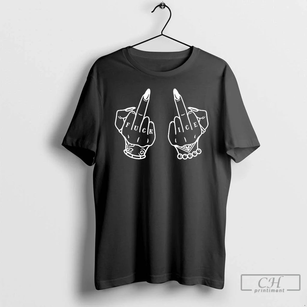 Fuck Ice Middle Finger Anti Ice T-Shirts, Hoodie, Sweatshirt
