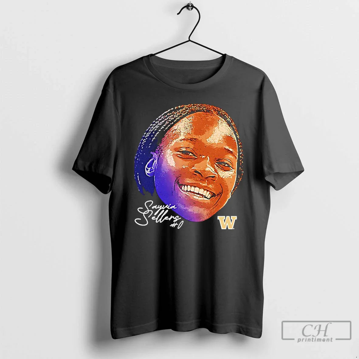 Sayvia Sellers Washington Basketball Game Face T-Shirts, Hoodie, Sweatshirt