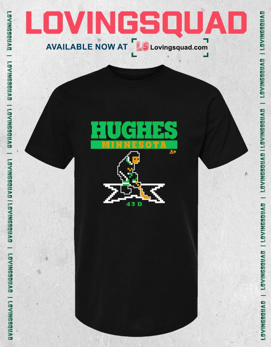 Quinn Hughes Retro Hockey Shirt