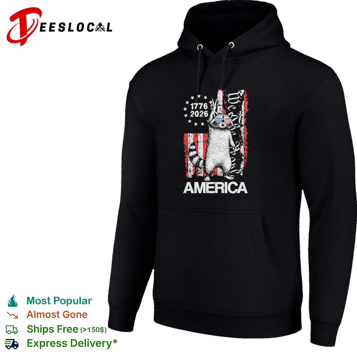 Raccoon 1776 2026 We the People America shirt