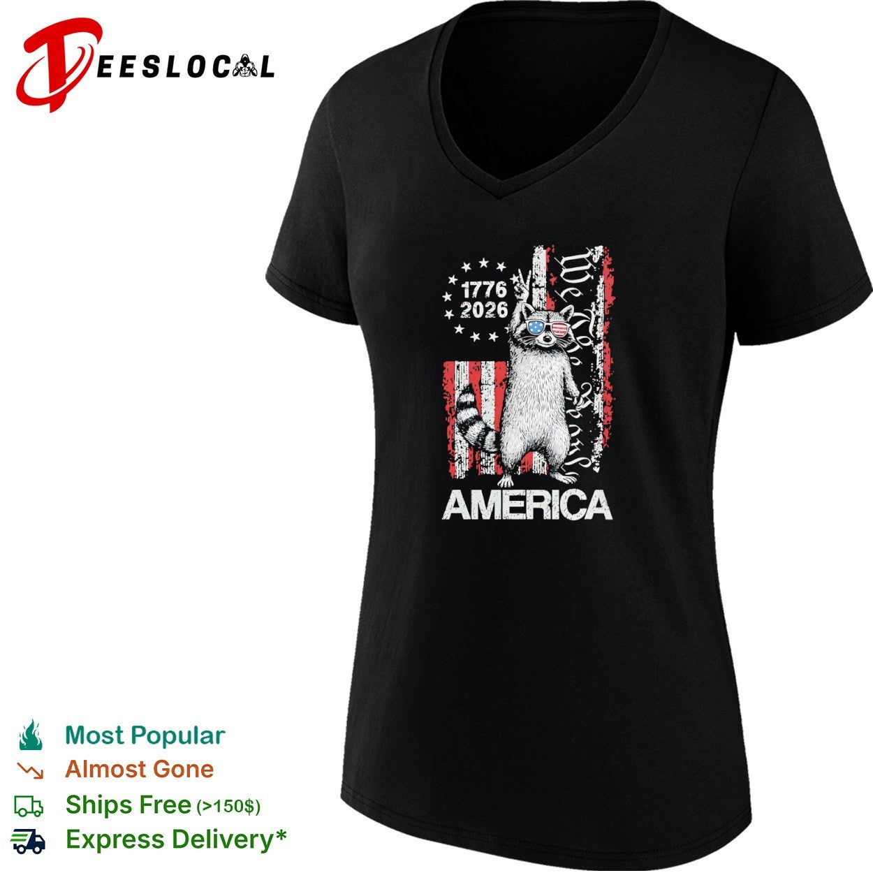Raccoon 1776 2026 We the People America shirt