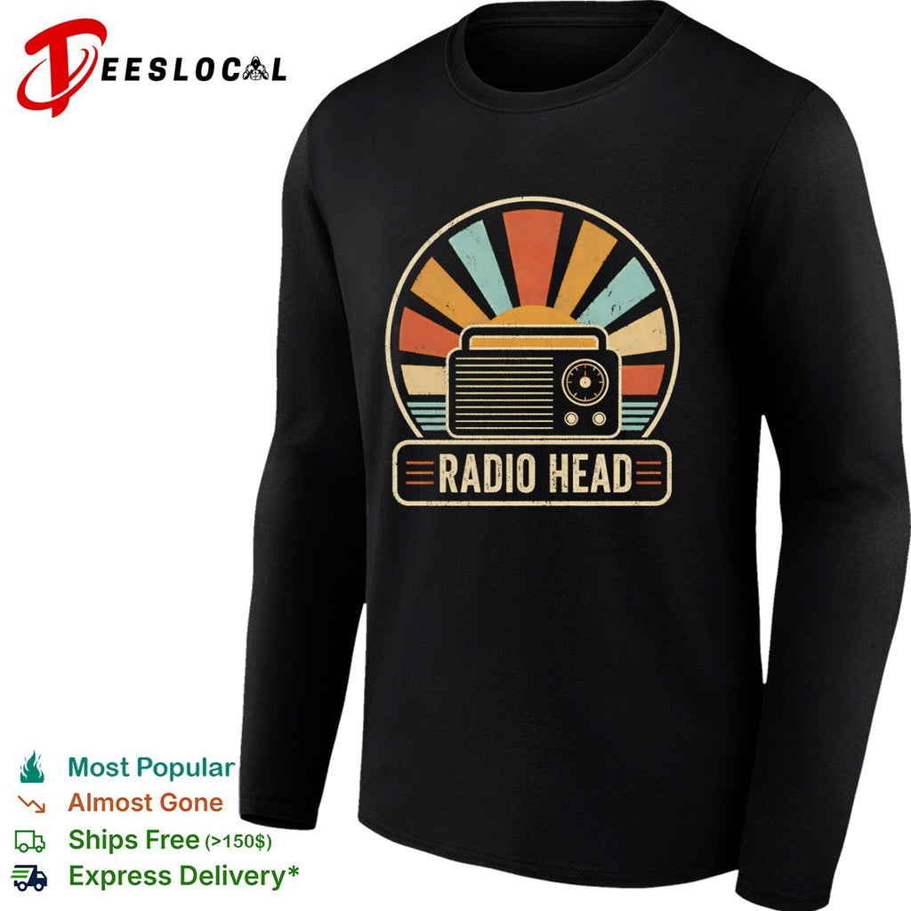 Radio Head Retro Sunset Design with Radio shirt
