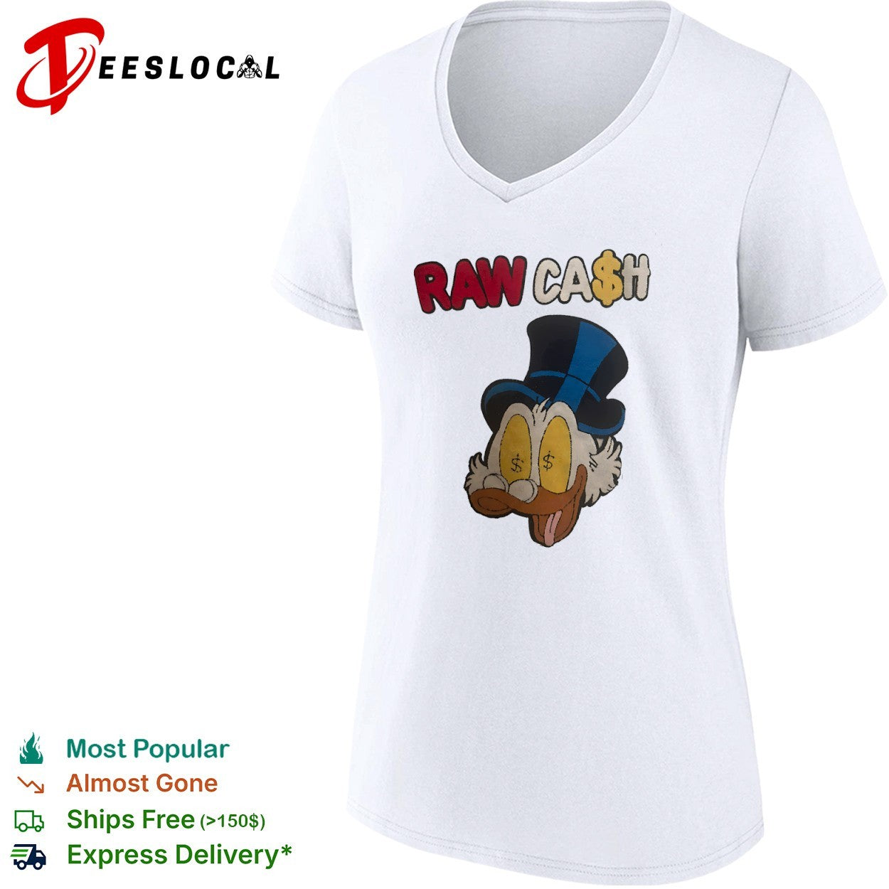 Raw Cash Duck money eyes cartoon shirt