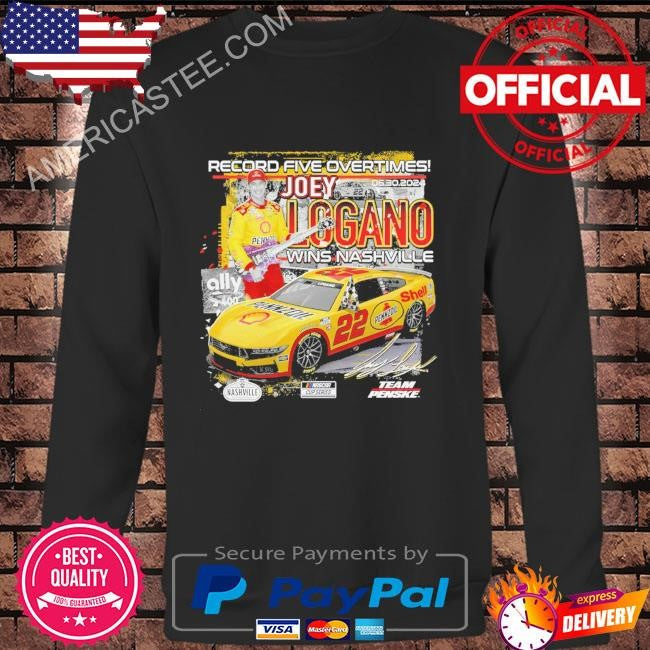 Record five overtimes 2024 ally 400 race winner Joey logano checkered flag sports shirt