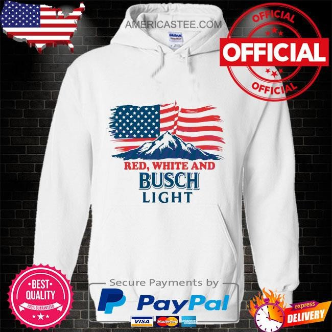 Red white and busch light us flag patriotic beer shirt